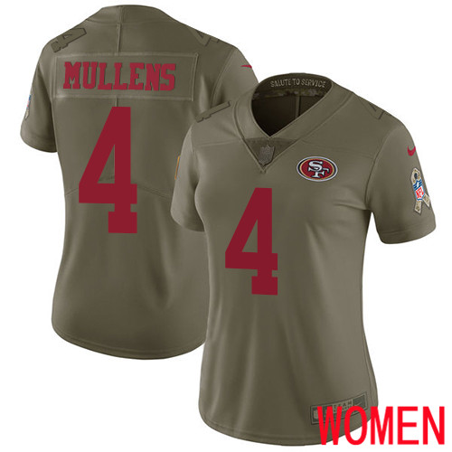 San Francisco 49ers Limited Olive Women Nick Mullens NFL Jersey #4 2017 Salute to Service->san francisco 49ers->NFL Jersey